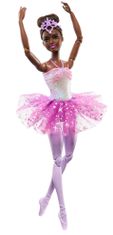 Mattel Barbie Svítící magická baletka s fialovou sukní HLC26