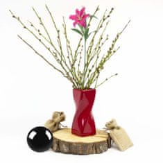 botle Květinová váza Keramický Torzní Červená 7,5x7,5x19cm