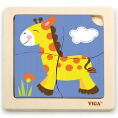 Viga Praktická dřevěná žirafa Puzzle 