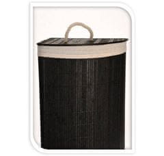 Bathroom Soulutions Bambusový koš na prádlo ve skandinávském stylu, 72l, v černé barvě