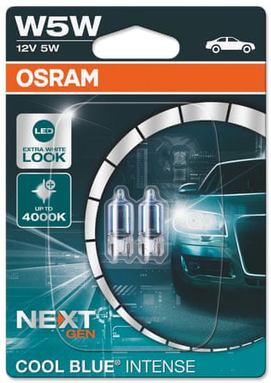 Osram OSRAM W5W 2825CBN-02B COOL BLUE INTENSE Next Gen, 5W, 12V, W2.1x9.5d blistr duo box