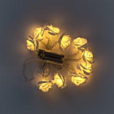 DecoLED LED světelný řetěz na baterie, 10 teple bílých diod, 1,8 m, růže