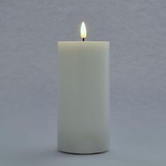DecoLED LED svíčka, vosková, 7,5 x 15 cm, bílá