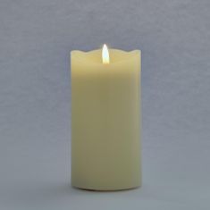 DecoLED LED svíčka, vosková, 8 x 15 cm, mandlová