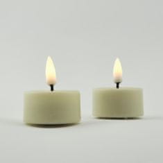 DecoLED LED svíčka, vosková, 4,1 x 5 cm, mandlová, set 2 ks