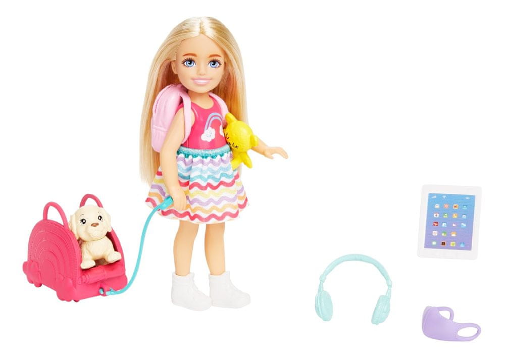 Levně Mattel Barbie Panenka Chelsea na cestách HJY17