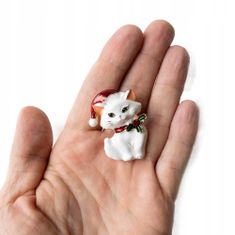 Pinets® Brož bílé kotě dekorace na Vánoce