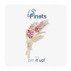 Pinets® Brož pozlacená 14K zlatem růžové klasy obilovin