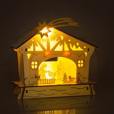 Retlux Vánoční osvětlení RXL 345 betlém dř.4LED WW