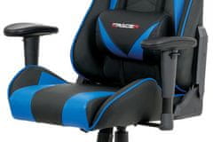Autronic Kancelářská židle Kancelářská židle, modrá+černá ekokůže, houpací mech., plastový kříž (KA-F03 BLUE)