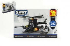 Dromader Stavebnice SWAT Policie Vrtulník 202ks plast v krabici 32x21,5x5cm