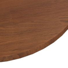 Greatstore Kulatá stolní deska tmavě hnědá Ø50x1,5 cm ošetřený masivní dub