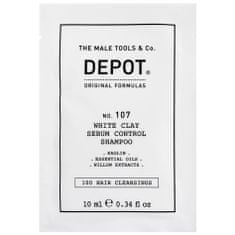 DEPOT No. 107 White Clay Sebum Control - šampon na mastné vlasy pro muže, 10 ml