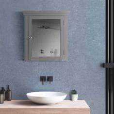 Teamson Koupelnová Dřevěná Zrcadlová Skříňka Stratford Šedá Ehf-6544G