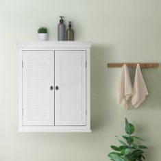 Teamson Home Koupelnová Bílá Dřevěná Dvoudveřová Nástěnná Skříňka Elg-583