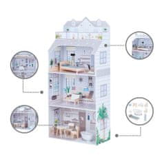 Teamson Olivia's Little World - 12" třípatrový luxusní domeček pro panenky s odpovídajícím příslušenstvím (šedý)