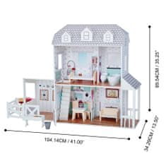 Teamson Olivia's Little World - Domeček pro panenky Dreamland 12" - bílý / šedý