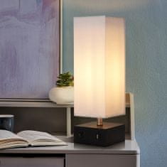 Teamson Versanora - Noční lampička Colette s USB portem a bílým stínítkem