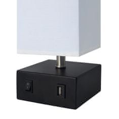 Teamson Versanora - Noční lampička Colette s USB portem a bílým stínítkem