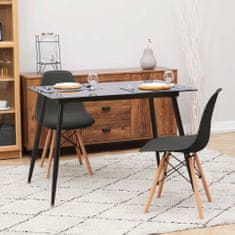 Teamson Allan Moderní Sada 2 Kuchyňských Jídelních Židlí (Pouze Židle), Moderní Domácí Sezení V Černé Barvě A Dřevěnými Nohami