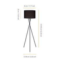 Teamson Standardní Stojací Lampa Na Stativu S Černým Stínidlem Moderní Osvětlení Vn-L00003-Eu