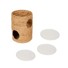 Teamson Staart - Třípatrový domek pro domácí mazlíčky s polštáři, tkaný z mořské trávy