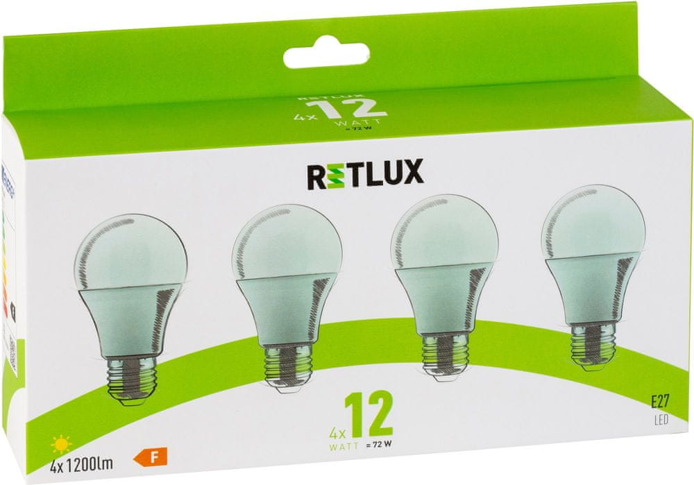 Levně Retlux REL 33 LED A60 4x12W E27 WW