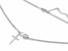 Kraftika 1ks latina náhrdelník z nerezové oceli křížek a štrasový