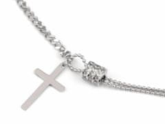 Kraftika 1ks latina náhrdelník z nerezové oceli křížek a štrasový