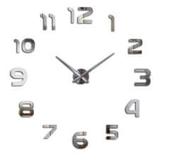 KIK Velké nástěnné hodiny 80-120 cm stříbrné 12 číslic
