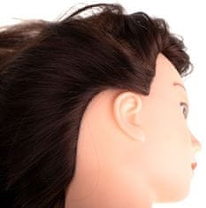 KIK KX6961 Cvičná hlava přírodní vlasy hnědé
