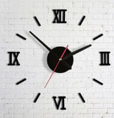 KIK Nástěnné hodiny černé římské číslice