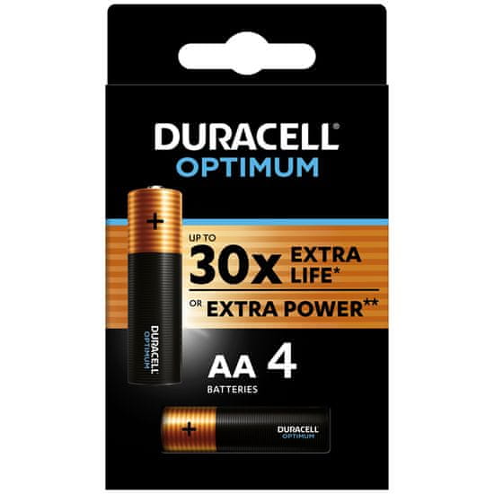 Duracell ALKALICKÉ baterie AA LR6 OPTIMUM 4ks