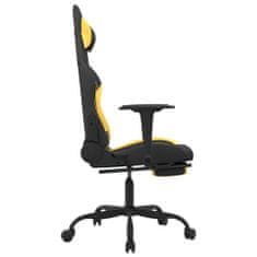 Vidaxl Otočná herní židle s podnožkou černá a světle žlutá textil
