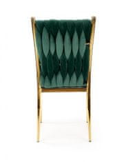 Halmar Kovová židle K436, tmavě zelená / zlatá