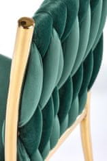 Halmar Kovová židle K436, tmavě zelená / zlatá