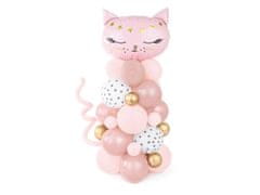 PartyDeco Balónkový sloup Růžová kočka 140cm