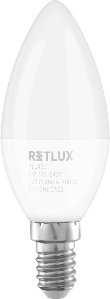 Levně Retlux RLL 430 C37 E14 candle 8W CW