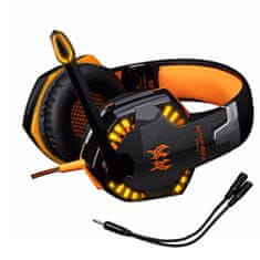 Northix Herní sluchátka G2000 Pro – oranžová 