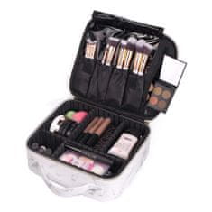 Northix Make-up taška s přepážkami - mramor 