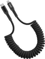 Yenkee kabel YCU 503 BK USB-C - Lightning, MFi, 12W, kroucený, opletený, černá