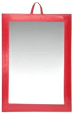 Enzo Zrcadlo Q-32-Red Velké Kadeřnické Zrcadlo S Rukojetí