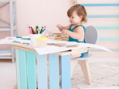 Elis Design Set - dětský stoleček z Montessori houpačky 6in1 smile blue s židličkou