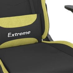 Vidaxl Masážní herní židle s podnožkou černá a světle zelená textil