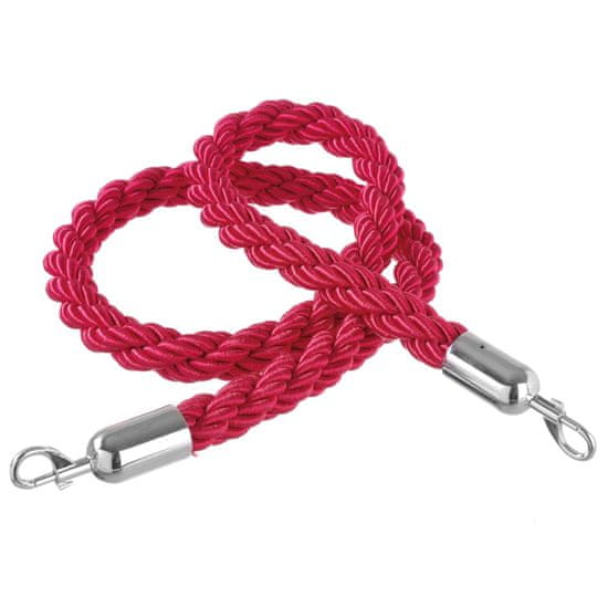 shumee Lanové lano pro závorové sloupky červené se stříbrnými karabinami, délka 1,5m