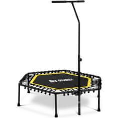 Fitness trampolína s nastavitelnou rukojetí 124 cm černo-žlutá