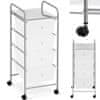 shumee Organizér do koupelny vozík se 4 zásuvkami do 28 kg 37 x 32,5 x 76 cm