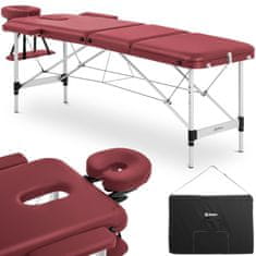 shumee Bordeaux Red přenosný skládací masážní stolek na postel do 180 kg červený