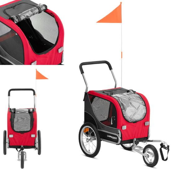 shumee Přepravní vozík za kolo přívěs s plachtou pro přepravu domácích mazlíčků a psů do 20 kg