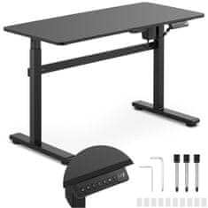 shumee Elektrický psací stůl s nastavením výšky, výška 73-118 cm, deska 118x58 cm